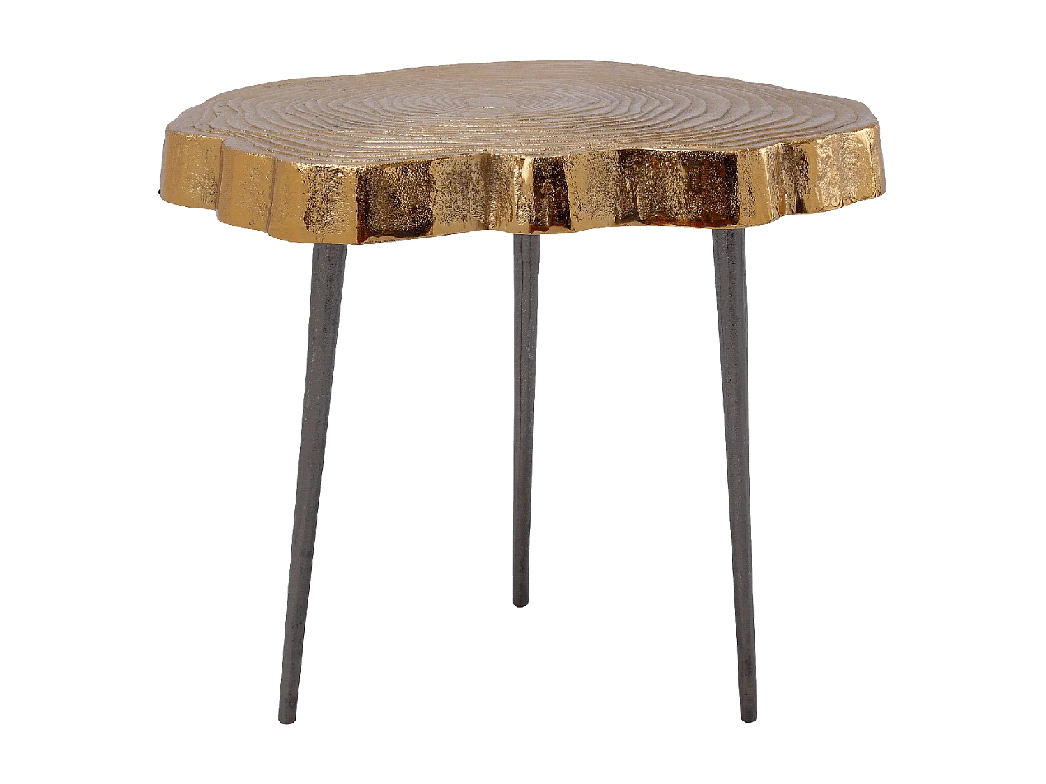Table basse fait main en aluminium motif contemporain ESU 56x65 or
