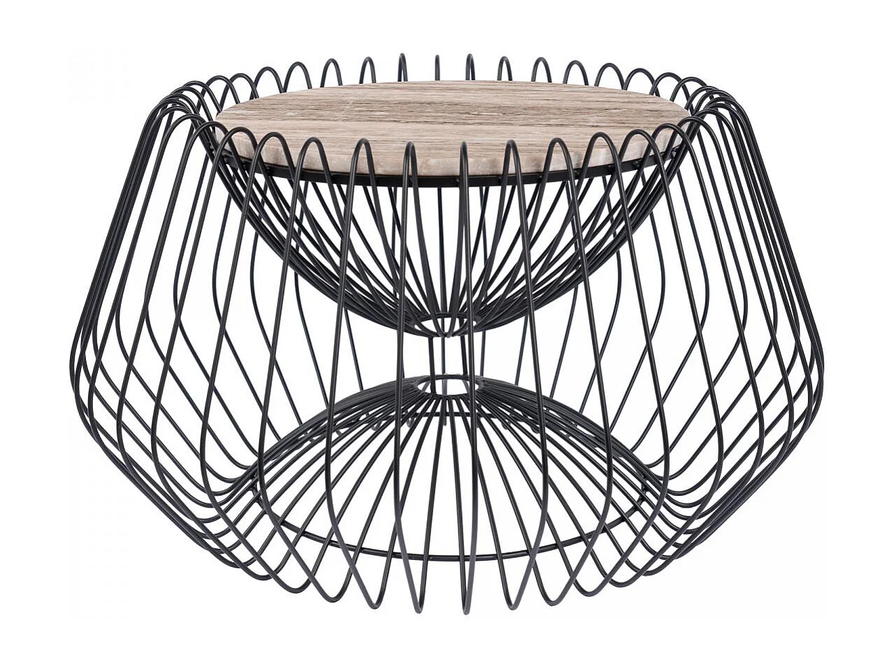 Table basse fait main en marbre ESE 60x60 marron et noir