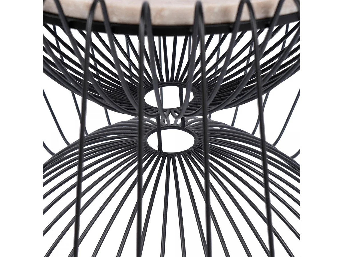 Table basse fait main en marbre ESE 60x60 marron et noir