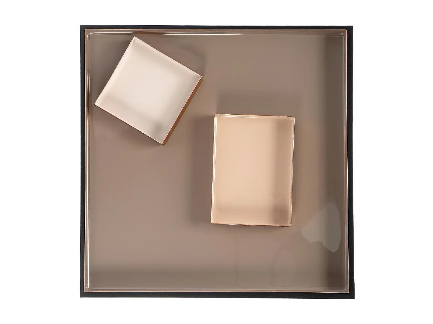 Table basse fait main en fer EGE 40x40 crème de café