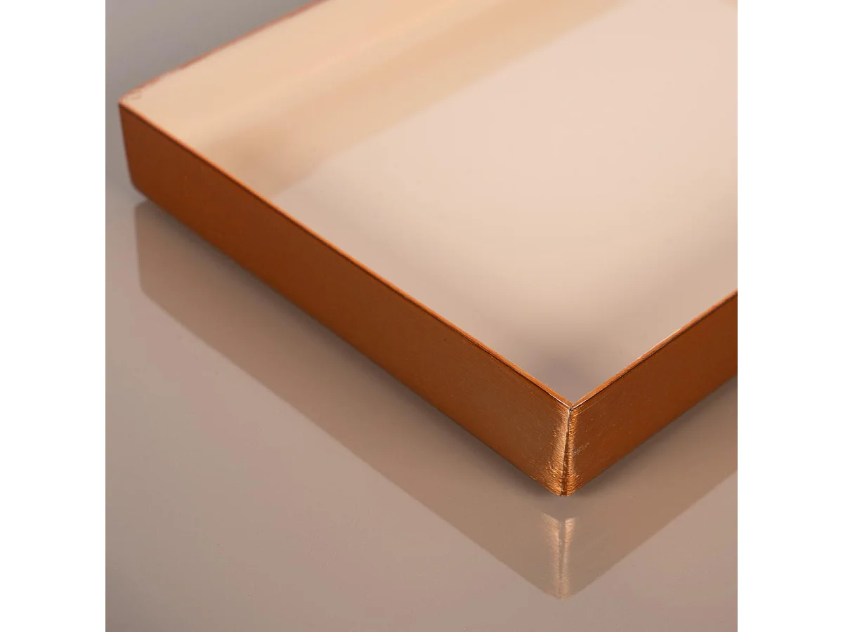 Table basse fait main en fer EGE 40x40 crème de café