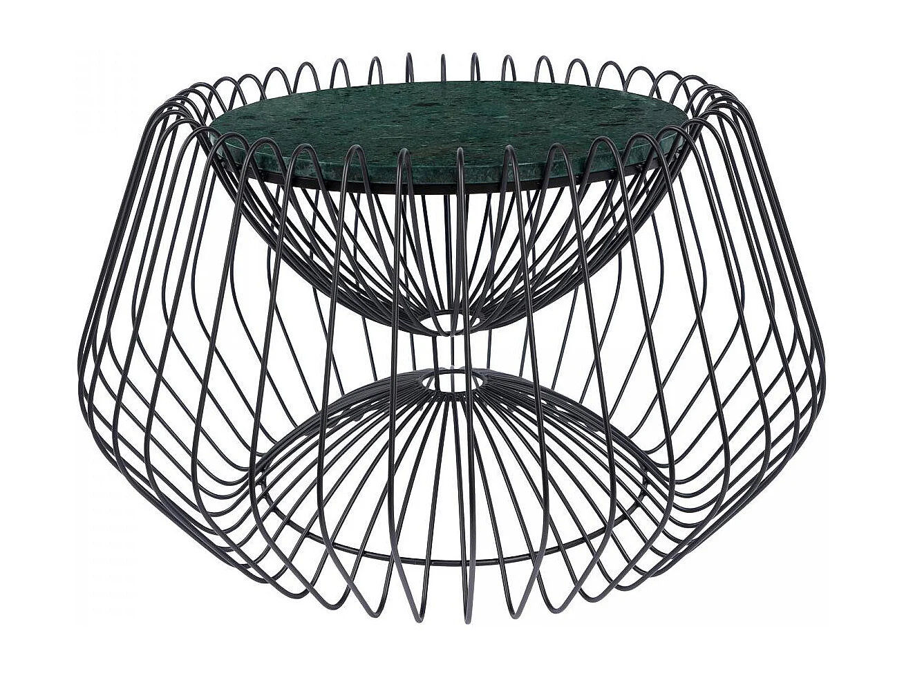 Table basse fait main en marbre ESE 60x60 vert et noir