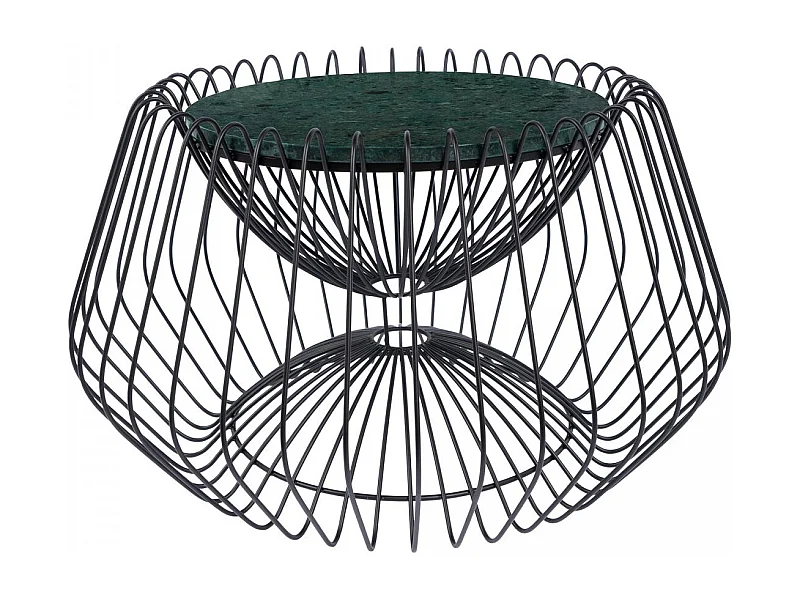 Table basse fait main en marbre ESE 60x60 vert et noir