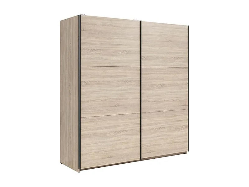 Armoire à 2 portes coulissante coloris chêne Sonoma - Longueur 183 x Profondeur 60 x Hauteur 195,5 cm