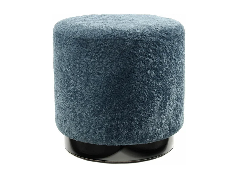 Tabouret semi artisanal ZARAM 35x35x35 bleu et noir