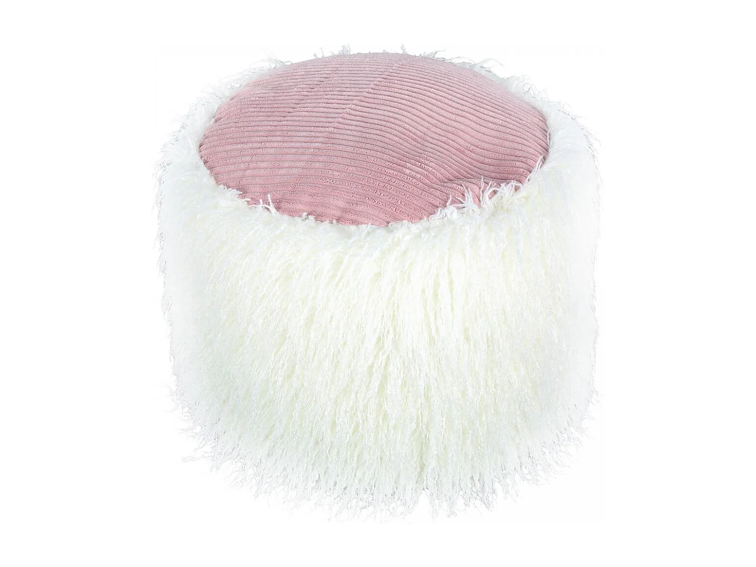 Tabouret semi artisanal en acrylique ZACA 45x45x38 blanc et rose