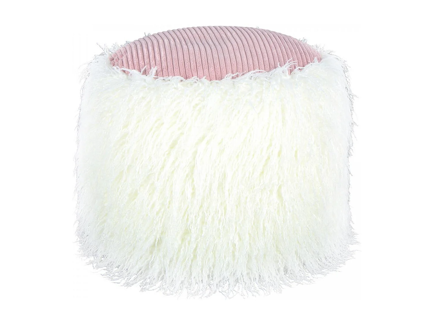 Tabouret semi artisanal en acrylique ZACA 45x45x38 blanc et rose