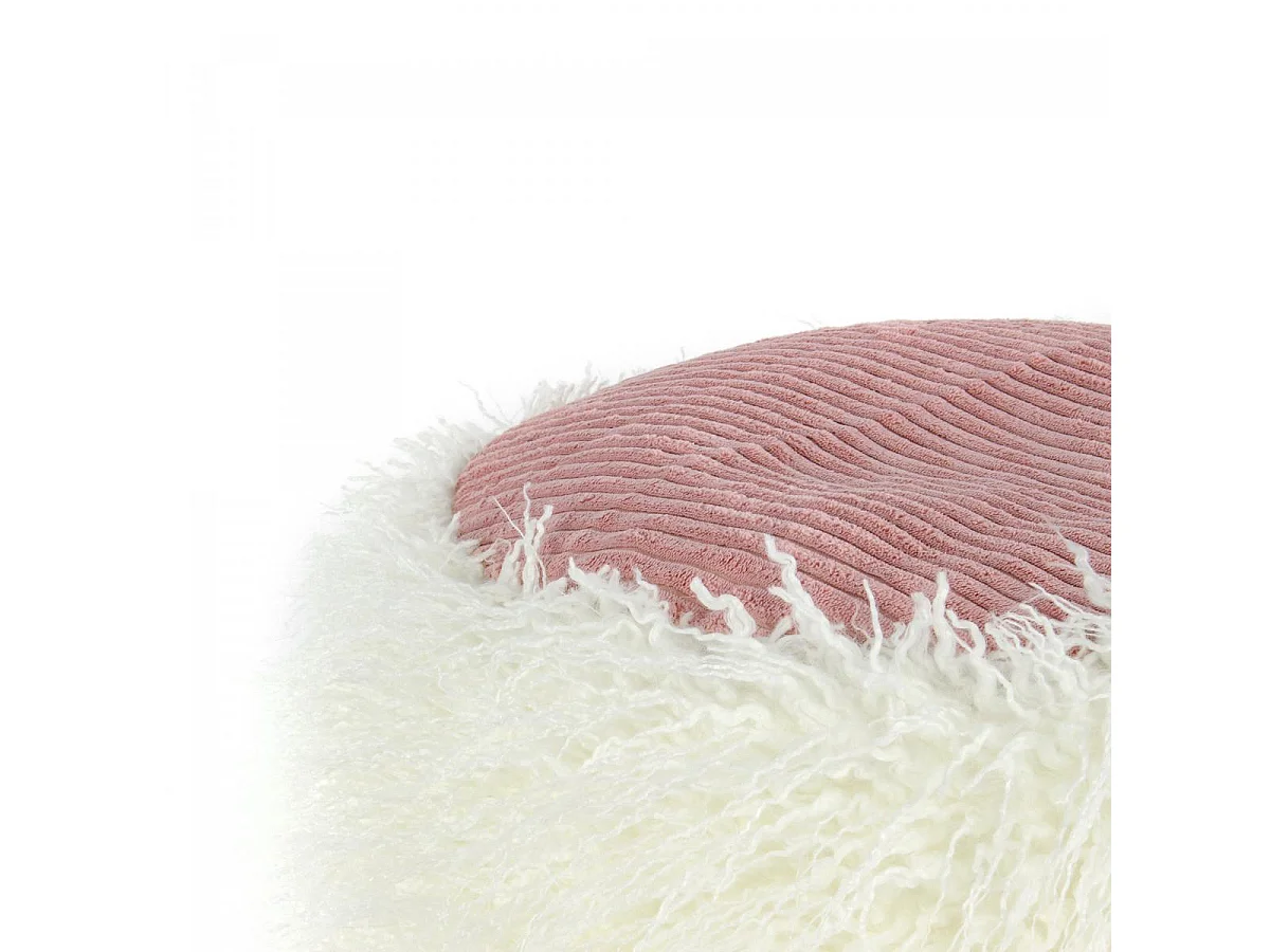 Tabouret semi artisanal en acrylique ZACA 45x45x38 blanc et rose