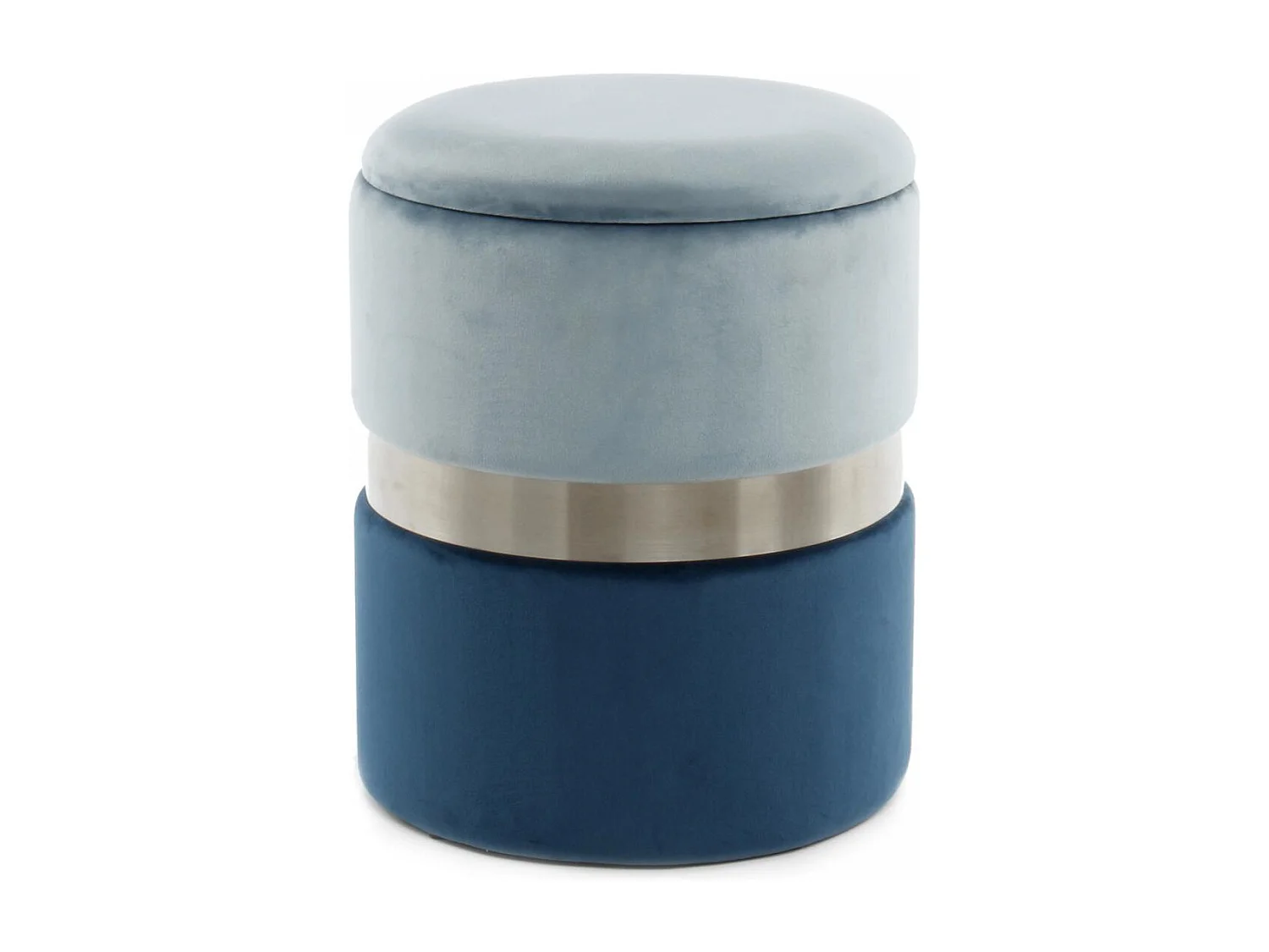 Tabouret semi artisanal LOT DE 2 ZATE 31x31 bleu clair et gris
