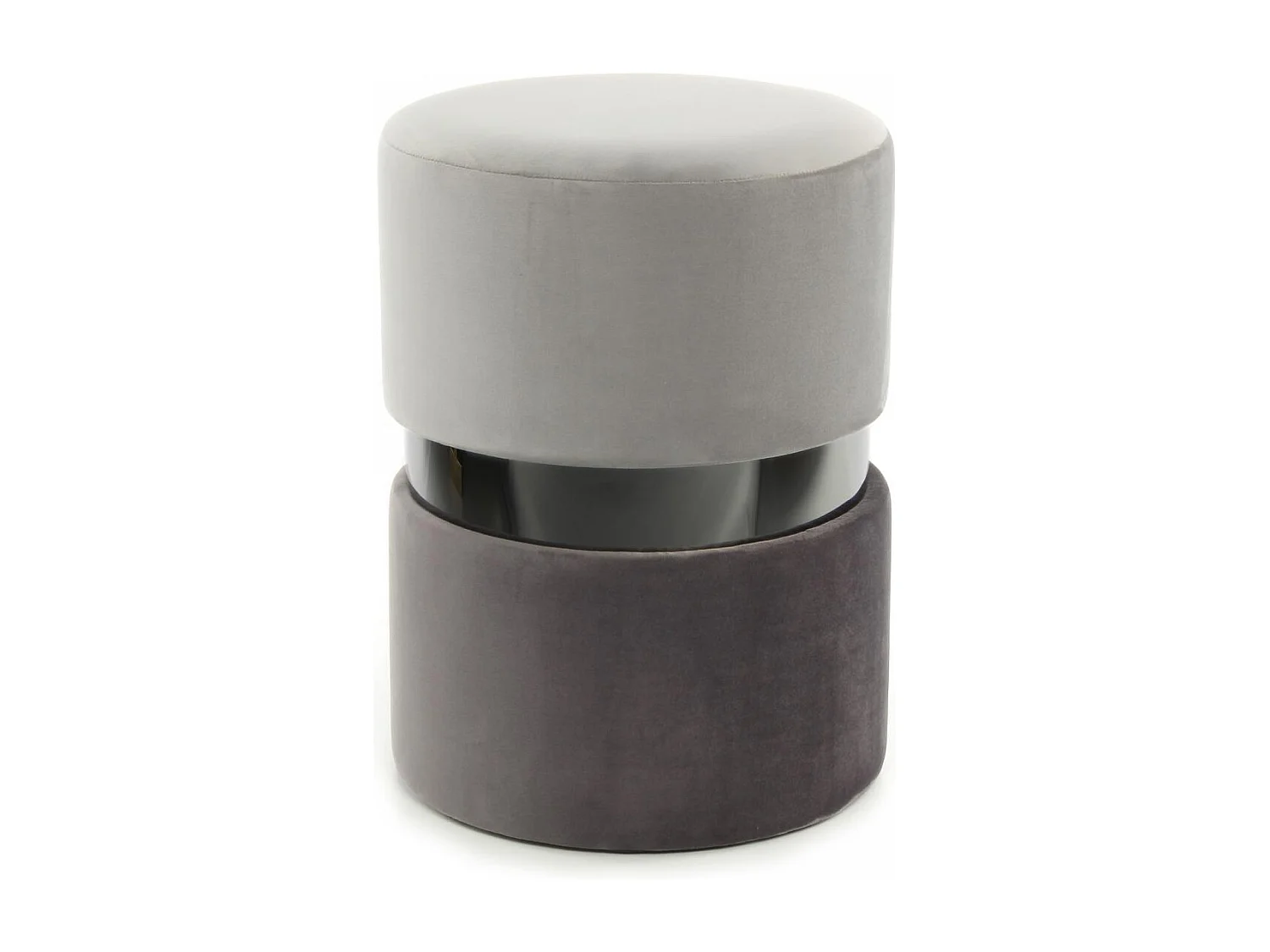 Tabouret semi artisanal ZASA 35x35x46 gris clair et noir