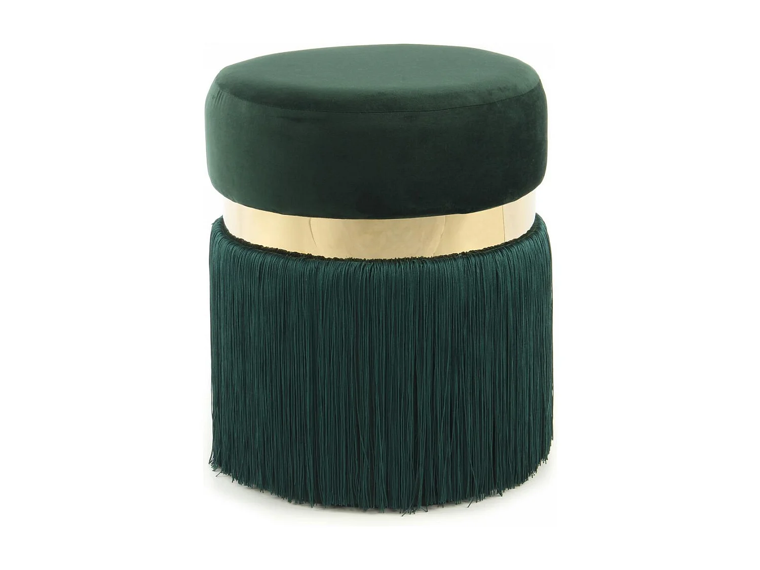 Tabouret semi artisanal ZALE 38x38x45 vert et or