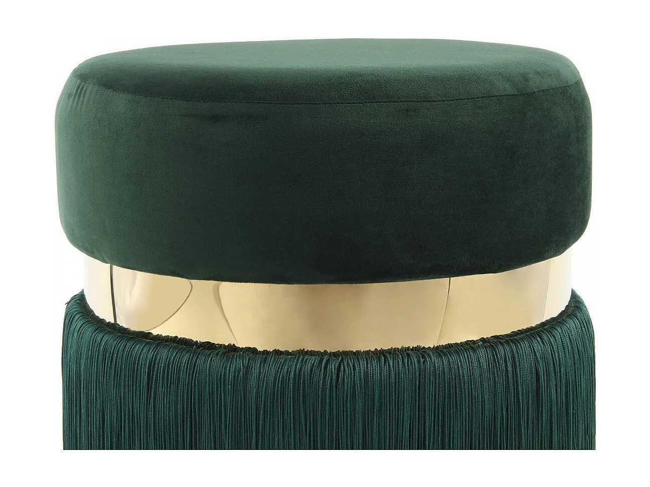 Tabouret semi artisanal ZALE 38x38x45 vert et or