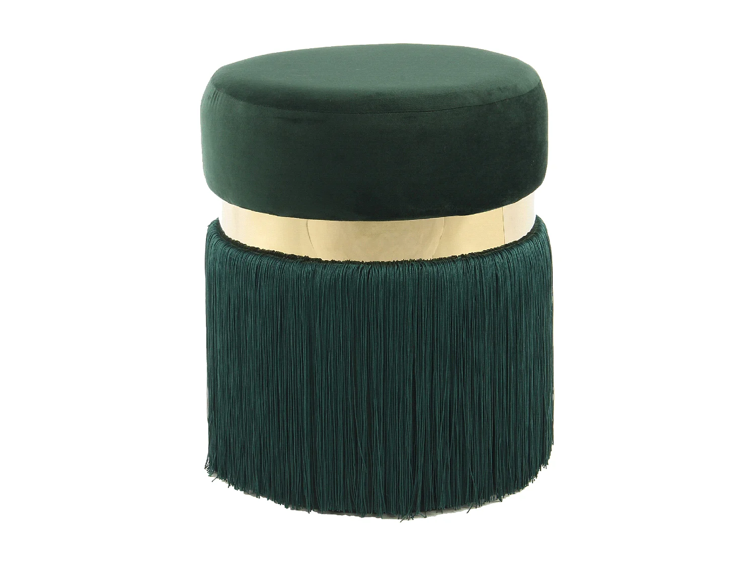 Tabouret semi artisanal ZALE 38x38x45 vert et or