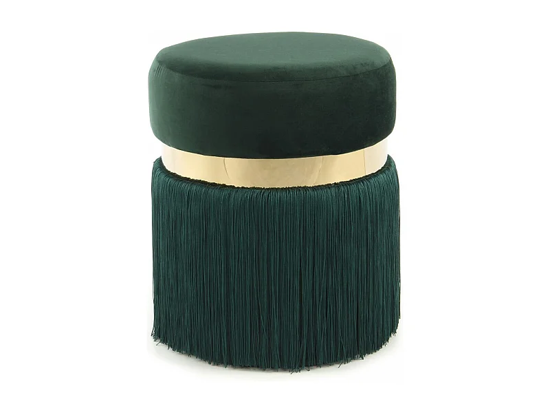 Tabouret semi artisanal ZALE 38x38x45 vert et or