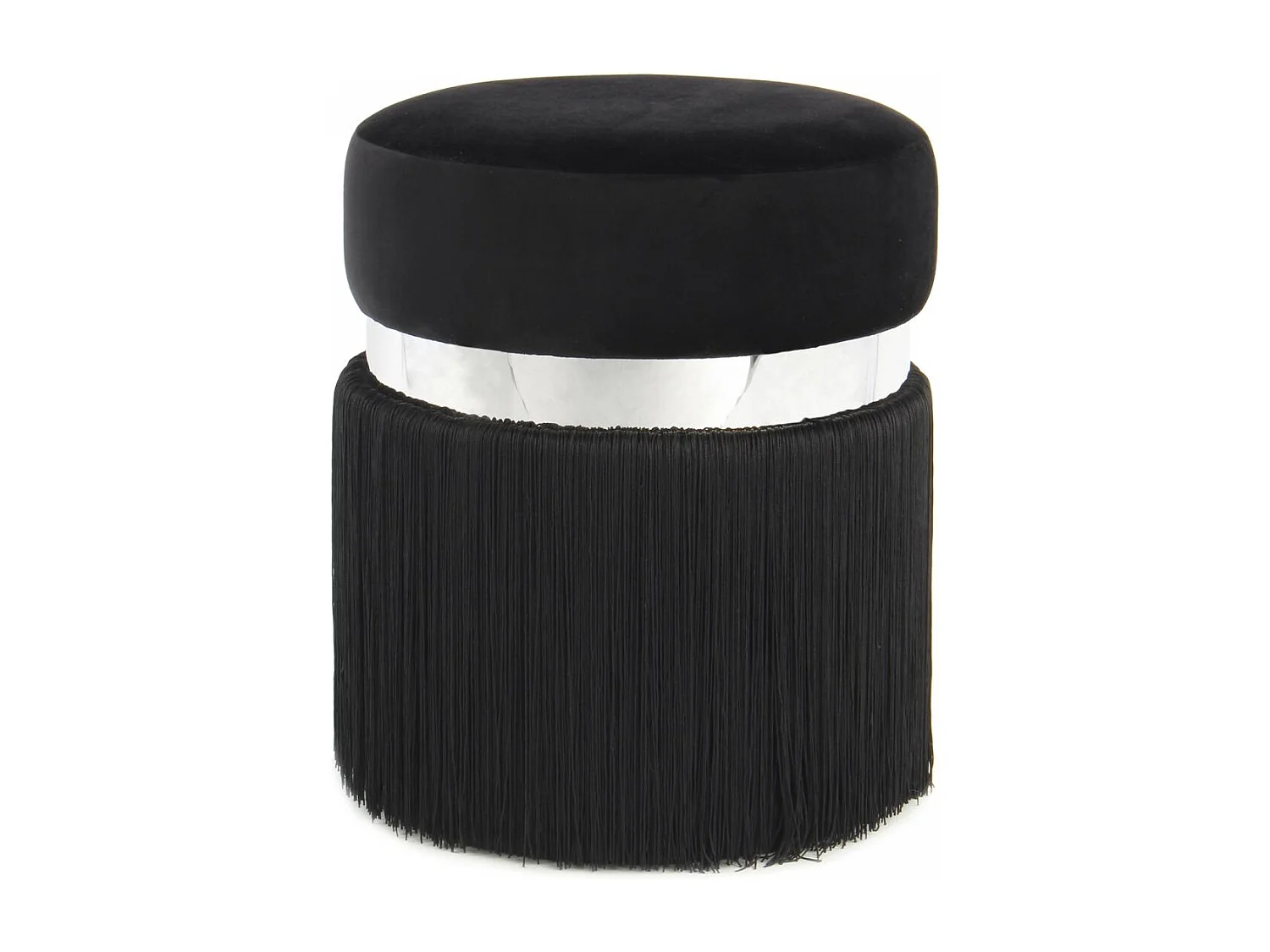 Tabouret semi artisanal ZALE 38x38x45 noir et gris