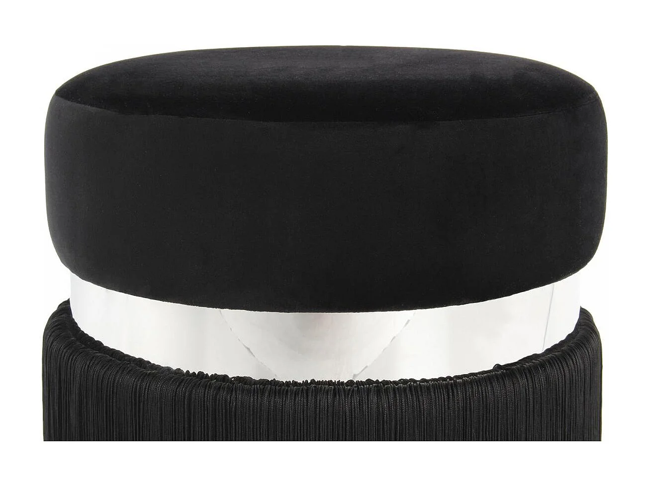 Tabouret semi artisanal ZALE 38x38x45 noir et gris