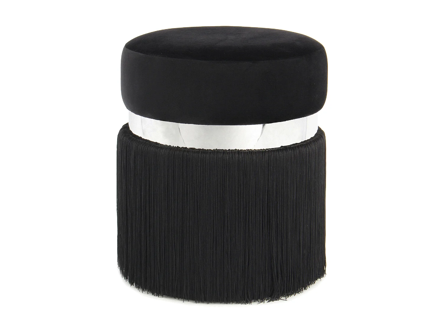 Tabouret semi artisanal ZALE 38x38x45 noir et gris