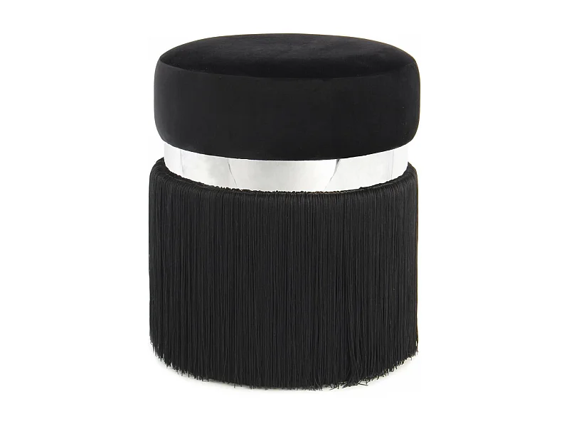 Tabouret semi artisanal ZALE 38x38x45 noir et gris