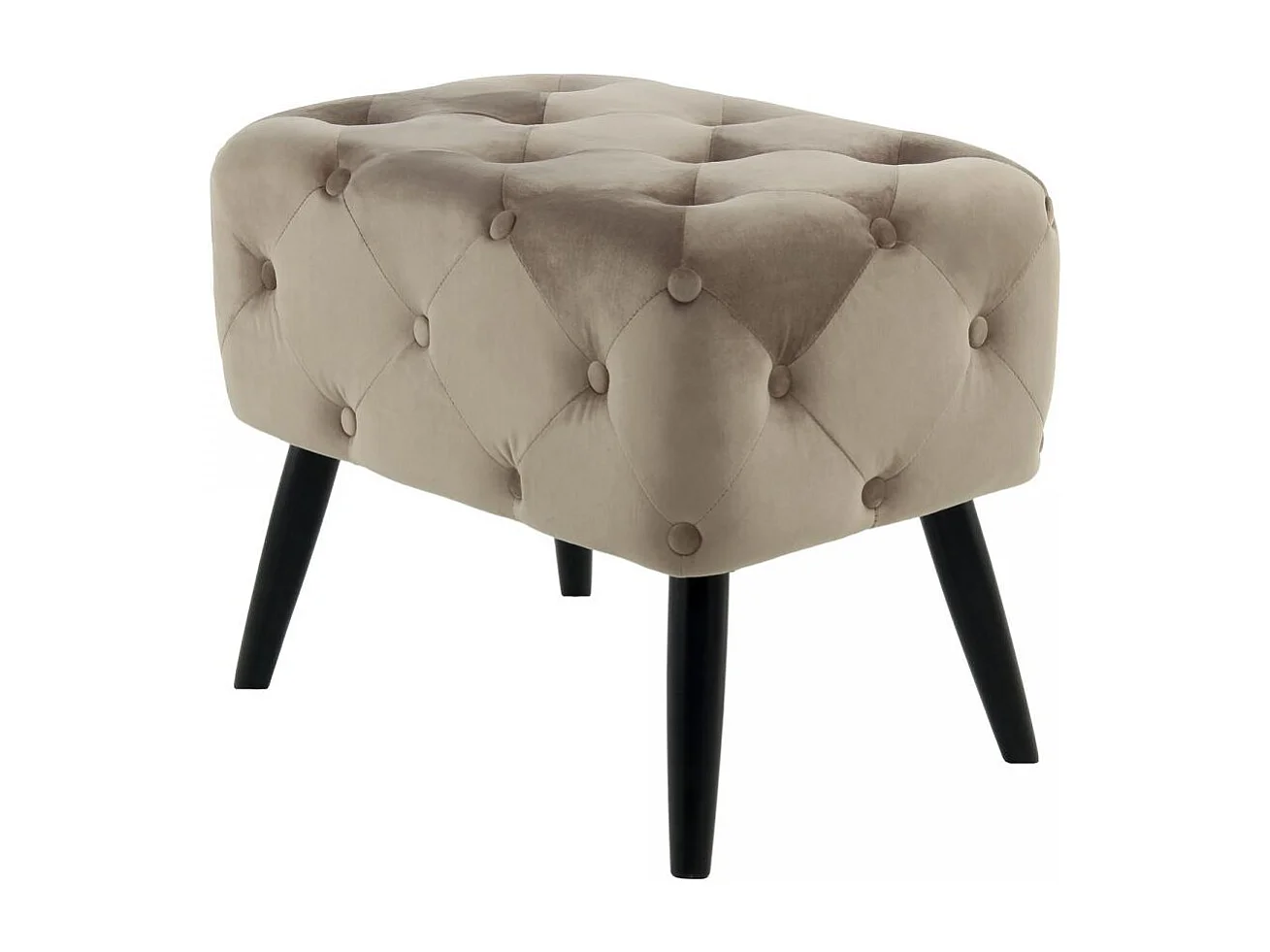 Tabouret semi artisanal ZAHE 40x60x48 taupe et noir