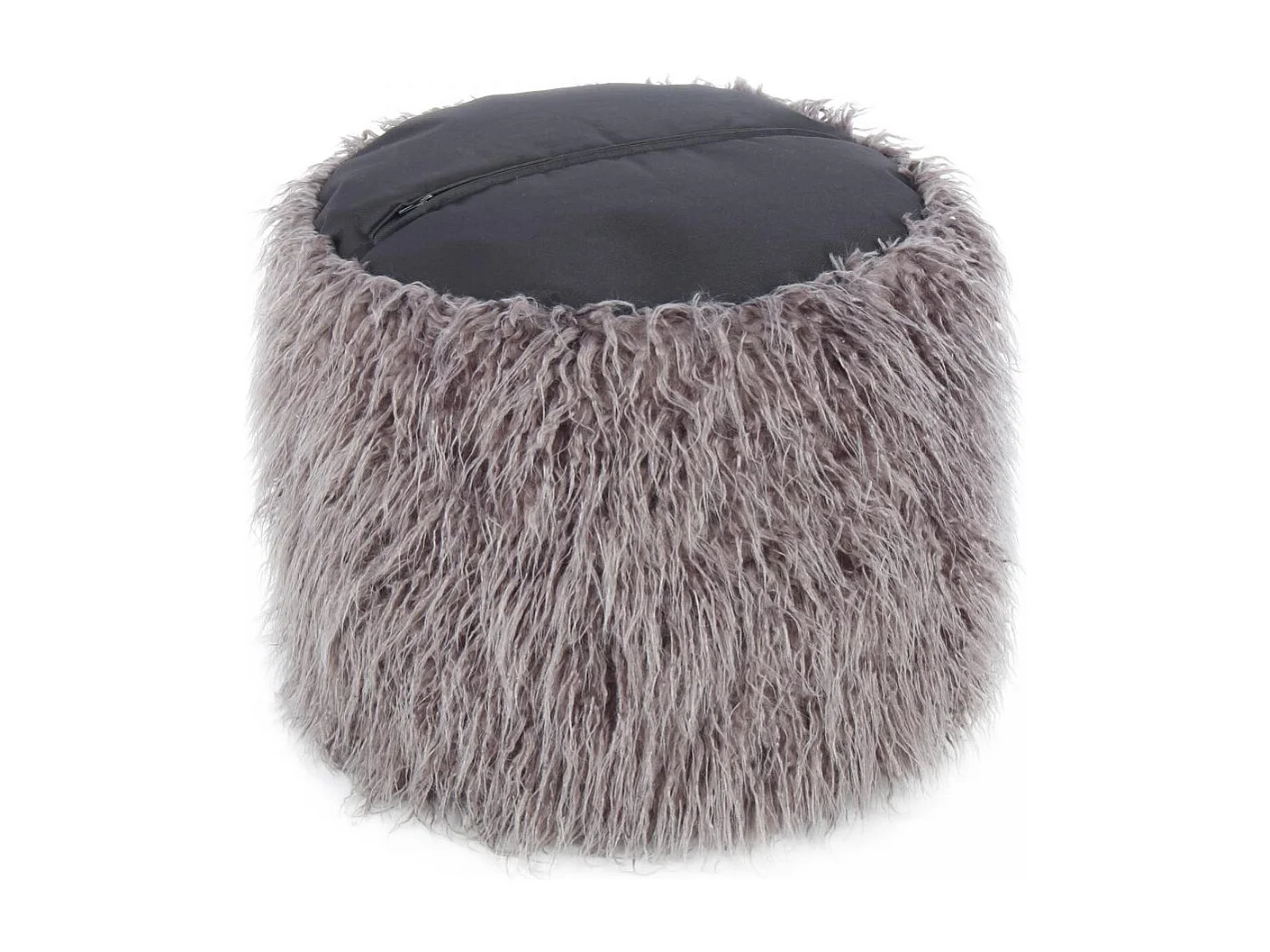 Tabouret semi artisanal en acrylique ZACA 45x45x38 gris foncé et noir