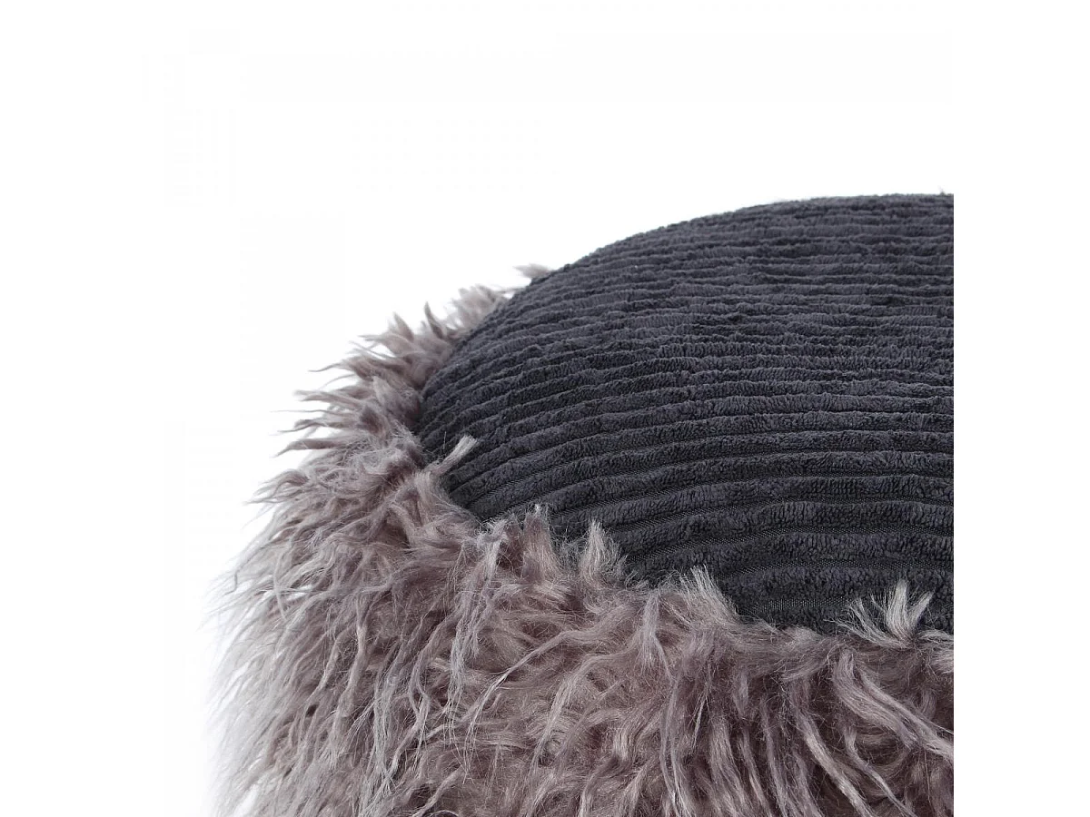 Tabouret semi artisanal en acrylique ZACA 45x45x38 gris foncé et noir