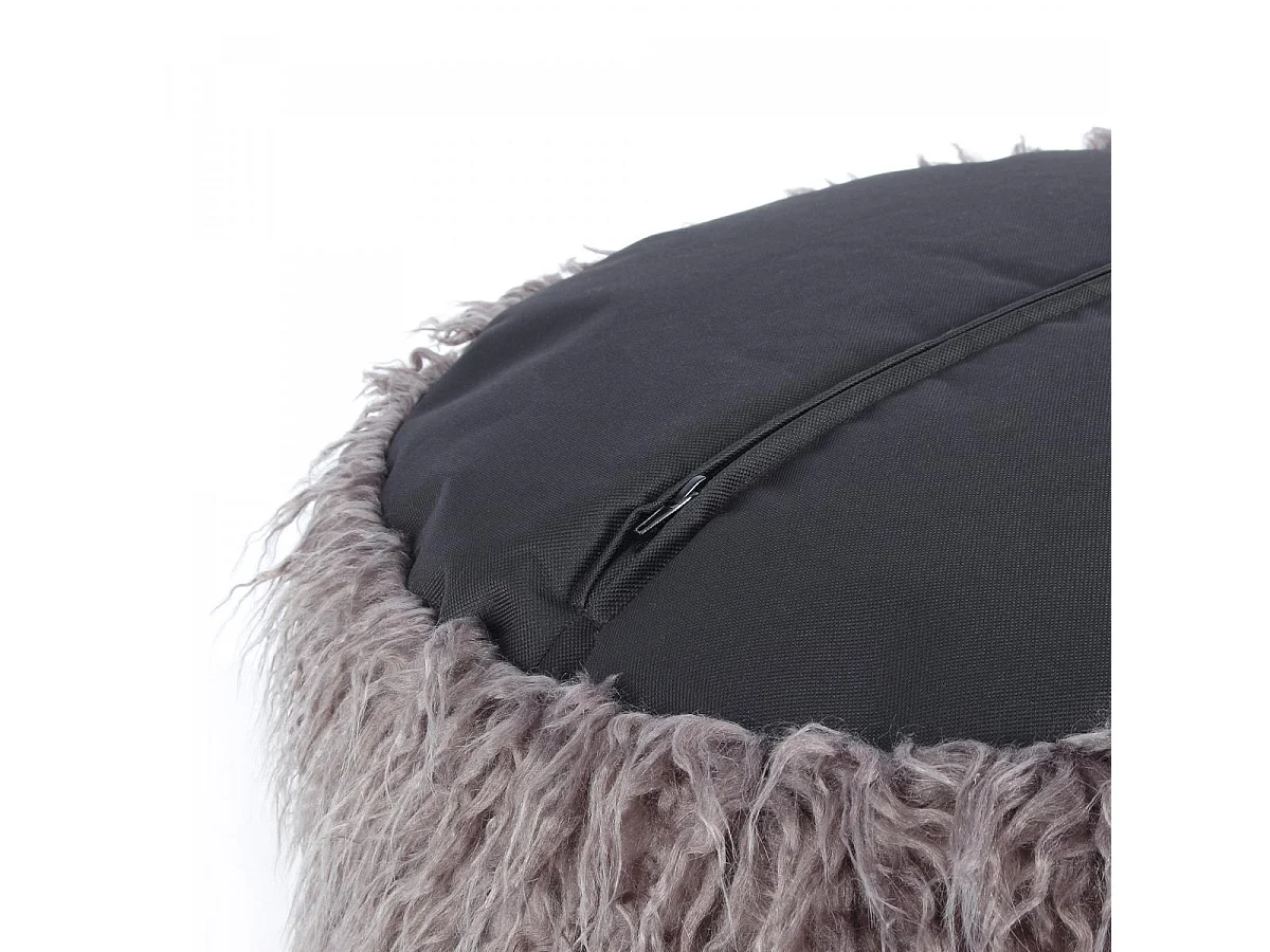 Tabouret semi artisanal en acrylique ZACA 45x45x38 gris foncé et noir