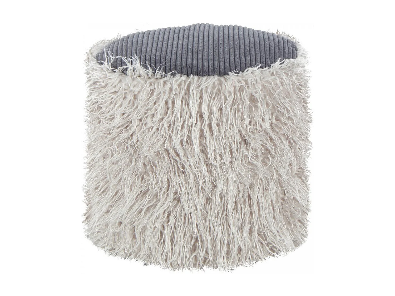 Tabouret semi artisanal en acrylique ZACA 45x45 gris clair et gris foncé