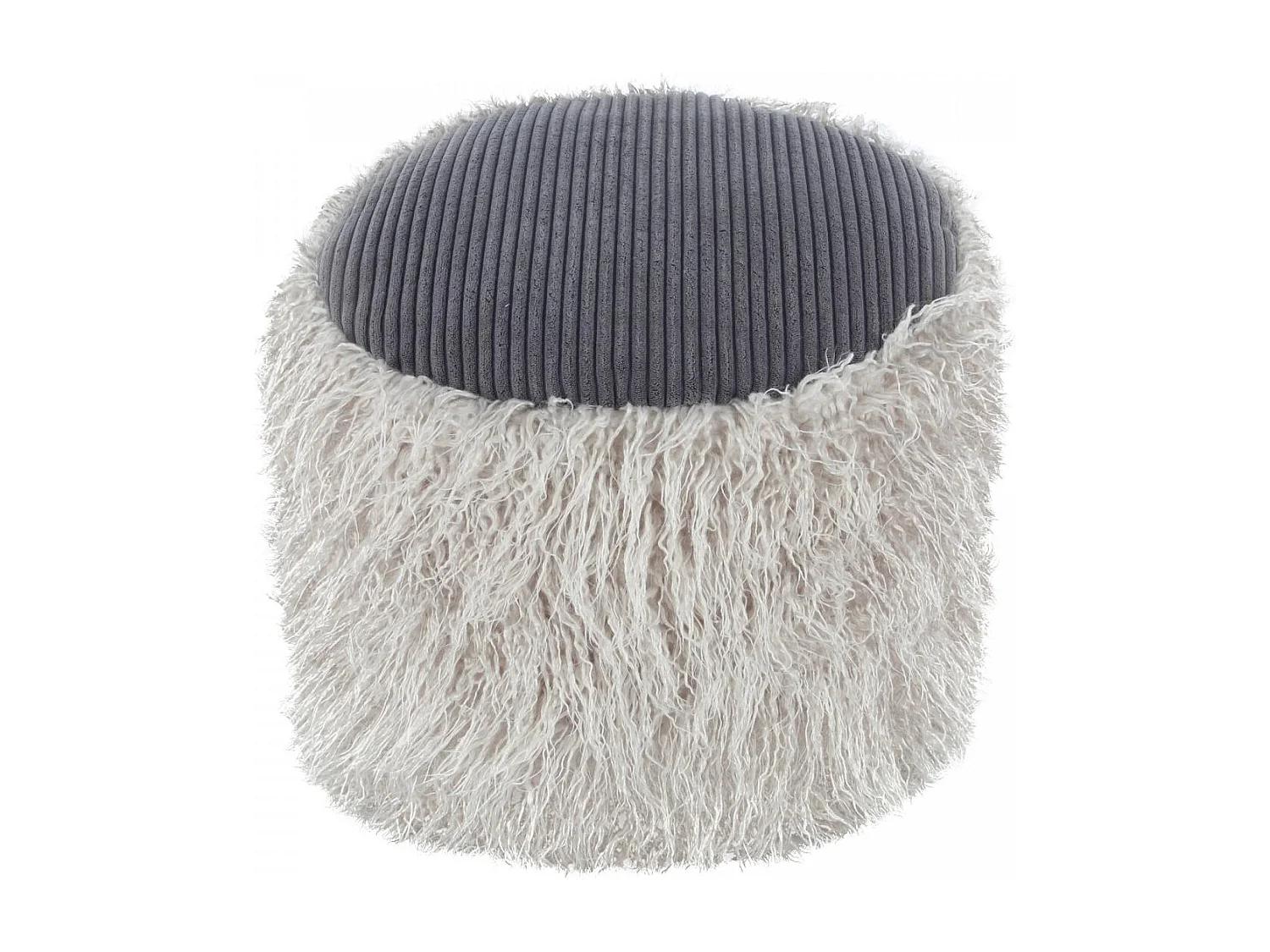 Tabouret semi artisanal en acrylique ZACA 45x45 gris clair et gris foncé