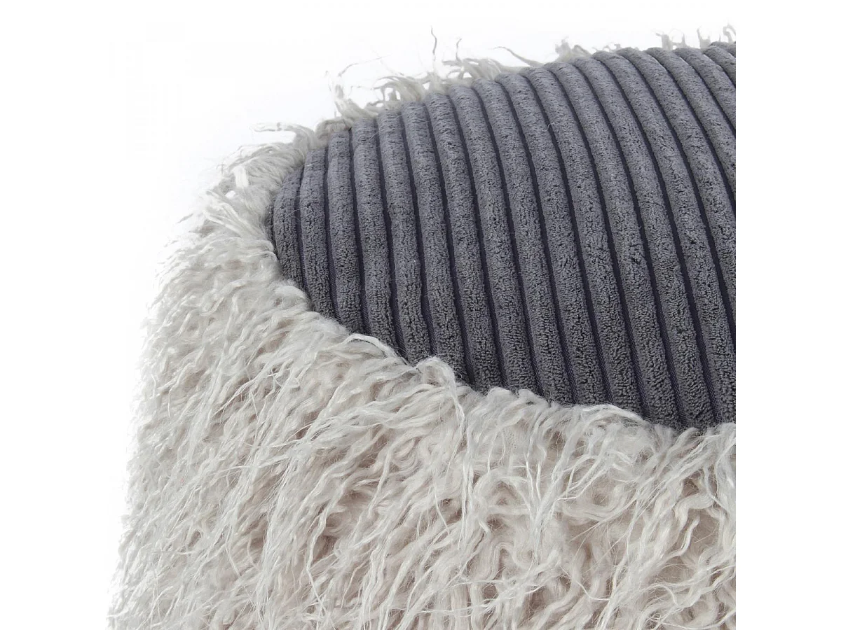 Tabouret semi artisanal en acrylique ZACA 45x45 gris clair et gris foncé