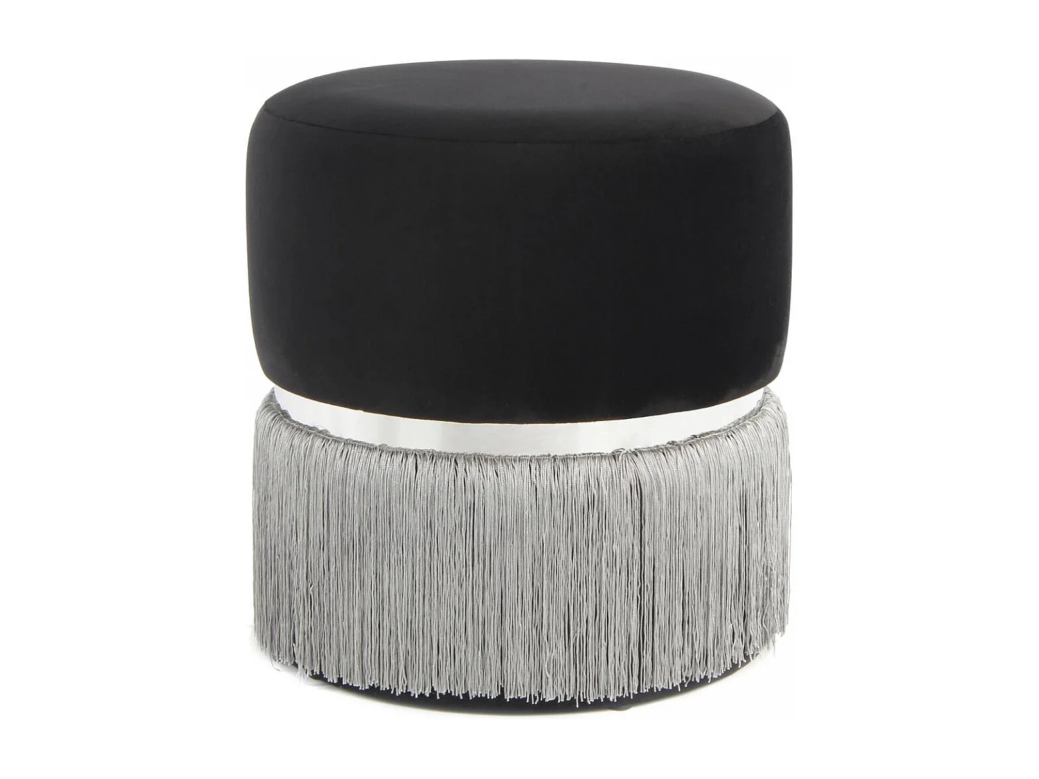 Tabouret semi artisanal ZAKE 41x41x44,5 noir et gris