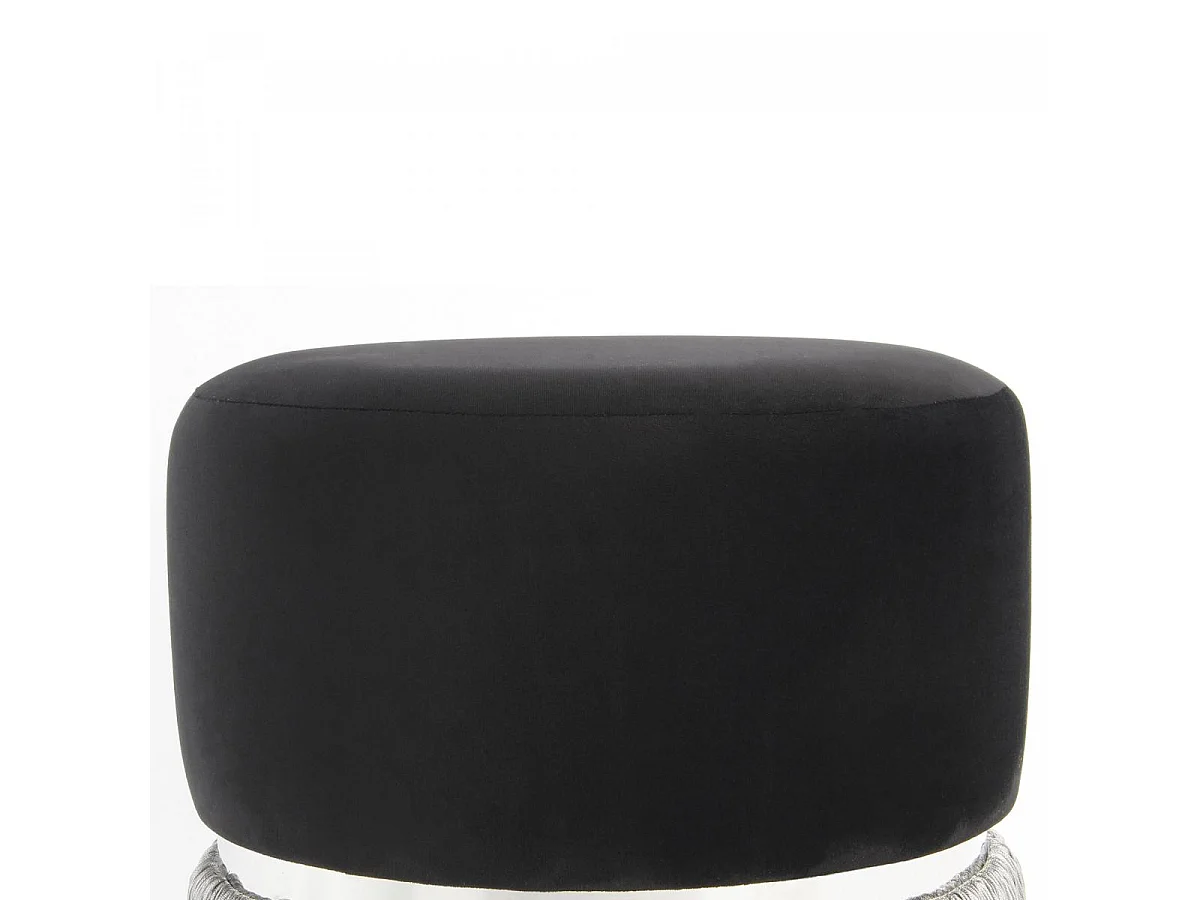 Tabouret semi artisanal ZAKE 41x41x44,5 noir et gris