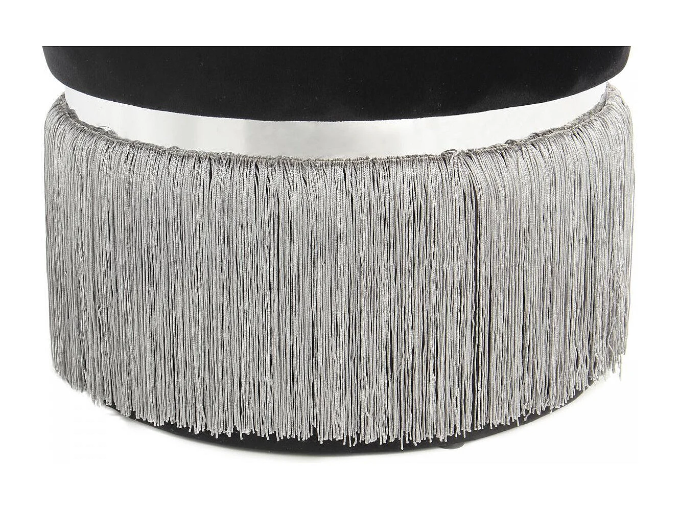 Tabouret semi artisanal ZAKE 41x41x44,5 noir et gris