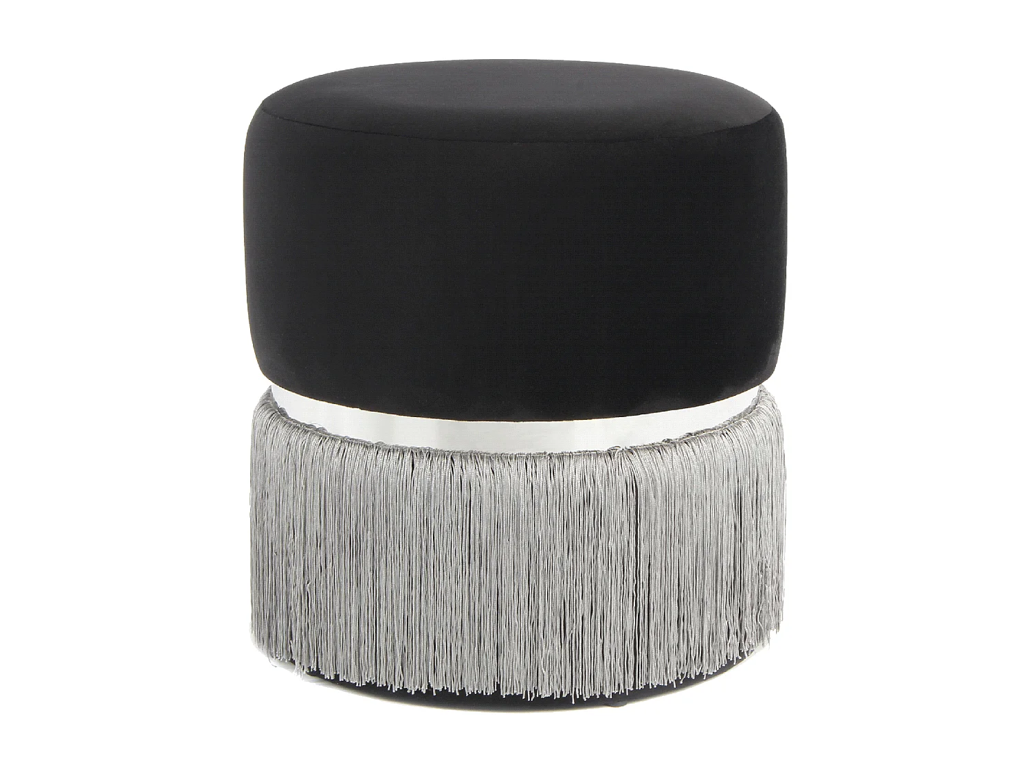 Tabouret semi artisanal ZAKE 41x41x44,5 noir et gris