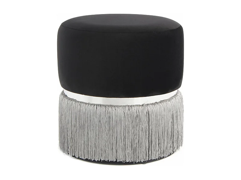 Tabouret semi artisanal ZAKE 41x41x44,5 noir et gris