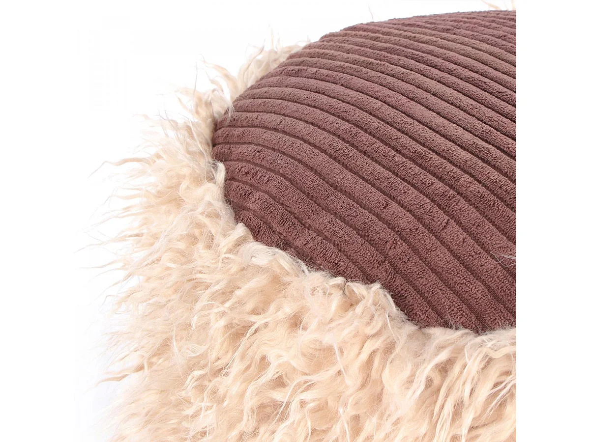 Tabouret semi artisanal en acrylique ZACA 45x45x38 beige et brun