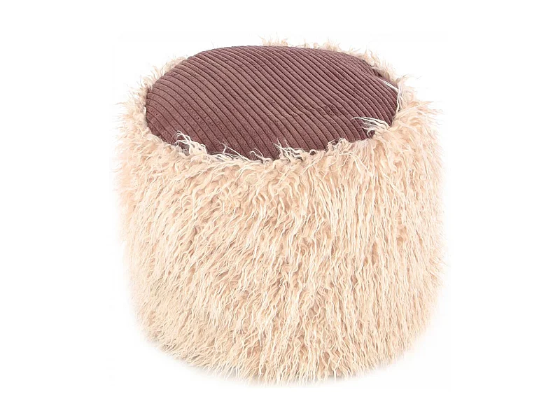 Tabouret semi artisanal en acrylique ZACA 45x45x38 beige et brun