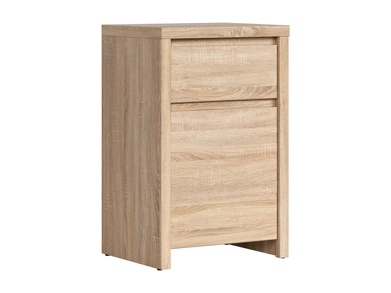 Commode meuble de rangement avec 1 porte et 1 tiroir, coloris chêne Sonoma - Longueur 49 x Profondeur 40,5 x Hauteur 77 cm