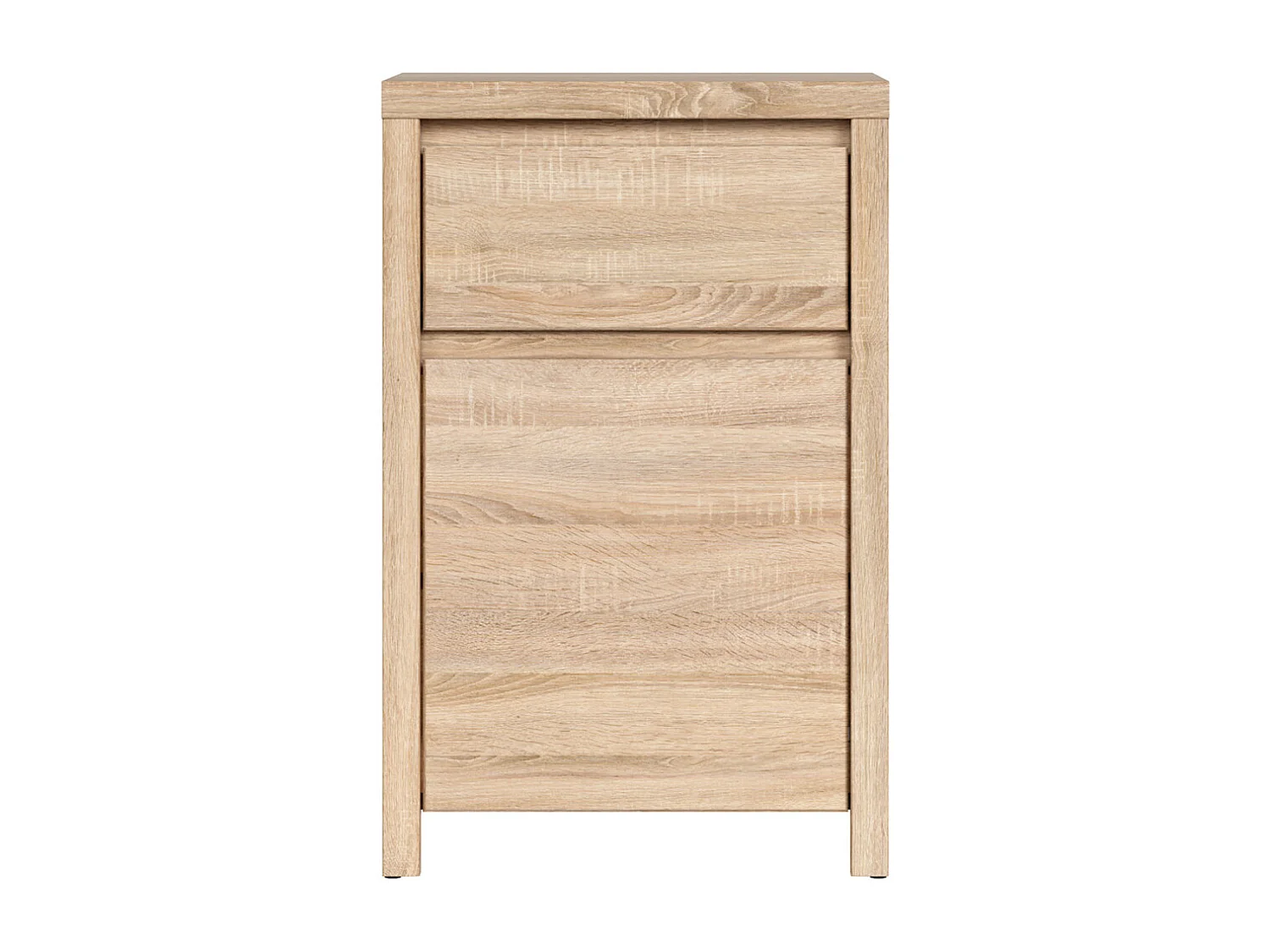 Commode meuble de rangement avec 1 porte et 1 tiroir, coloris chêne Sonoma - Longueur 49 x Profondeur 40,5 x Hauteur 77 cm