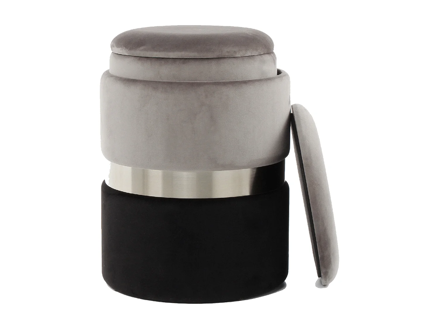 Tabouret semi artisanal LOT DE 2 ZATE 31x31 gris clair et gris foncé