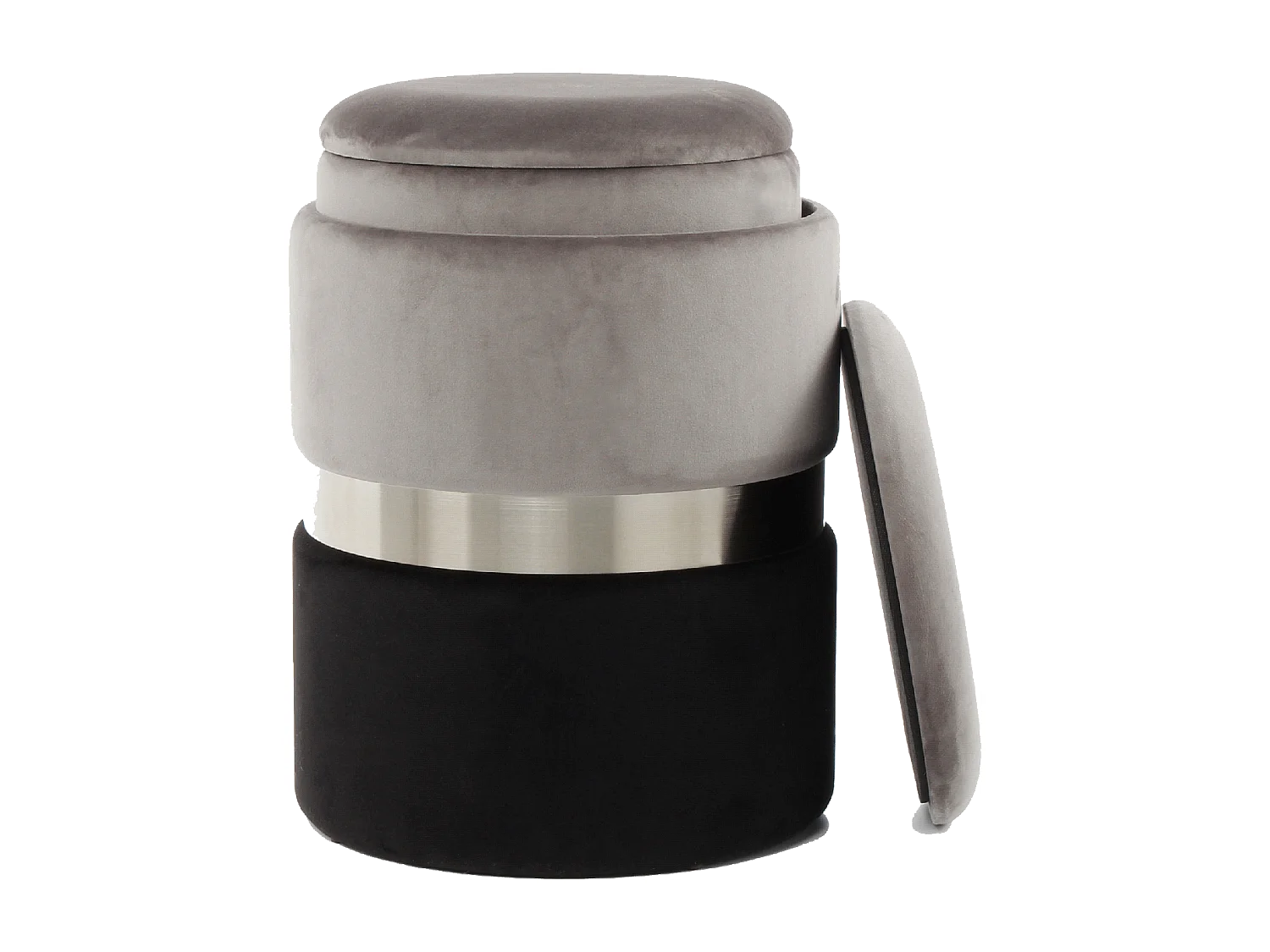 Tabouret semi artisanal LOT DE 2 ZATE 31x31 gris clair et gris foncé