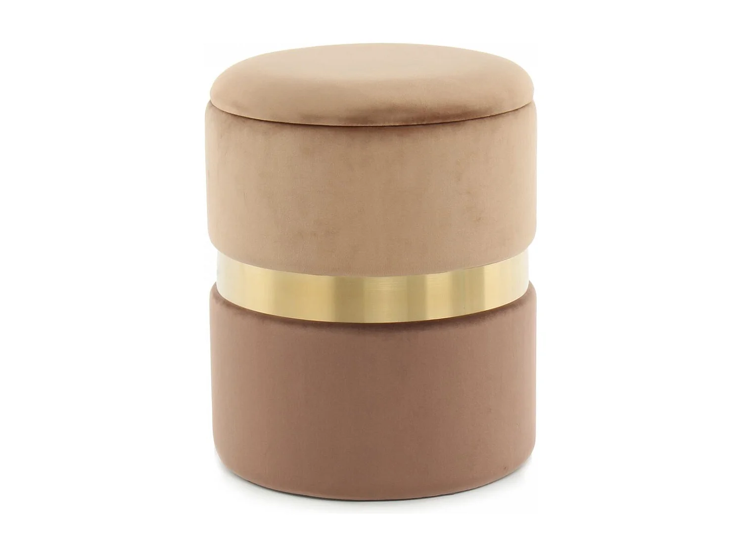 Tabouret semi artisanal LOT DE 2 ZATE 31x31 brun clair et or