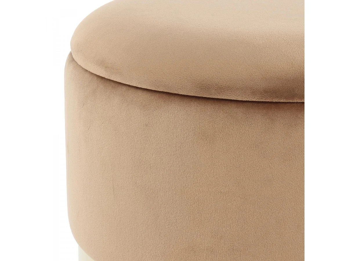 Tabouret semi artisanal LOT DE 2 ZATE 31x31 brun clair et or