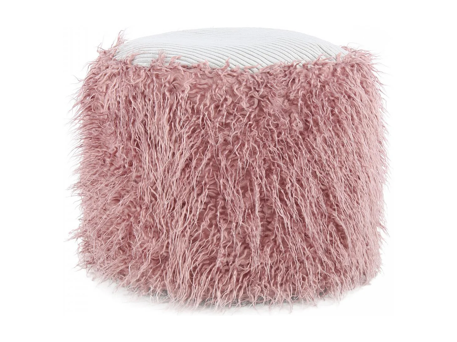 Tabouret semi artisanal en acrylique ZACA 45x45x38 rose et gris