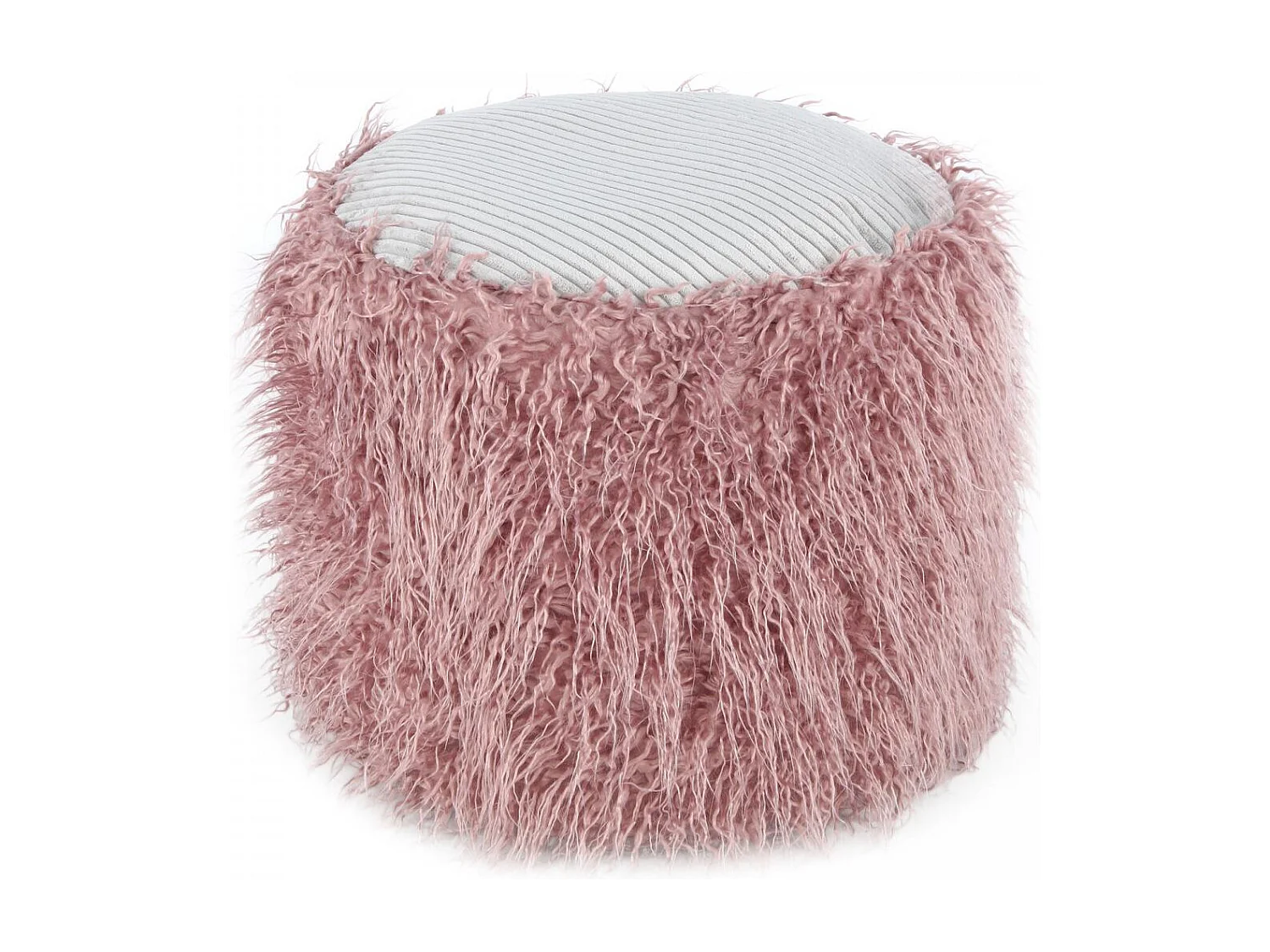 Tabouret semi artisanal en acrylique ZACA 45x45x38 rose et gris