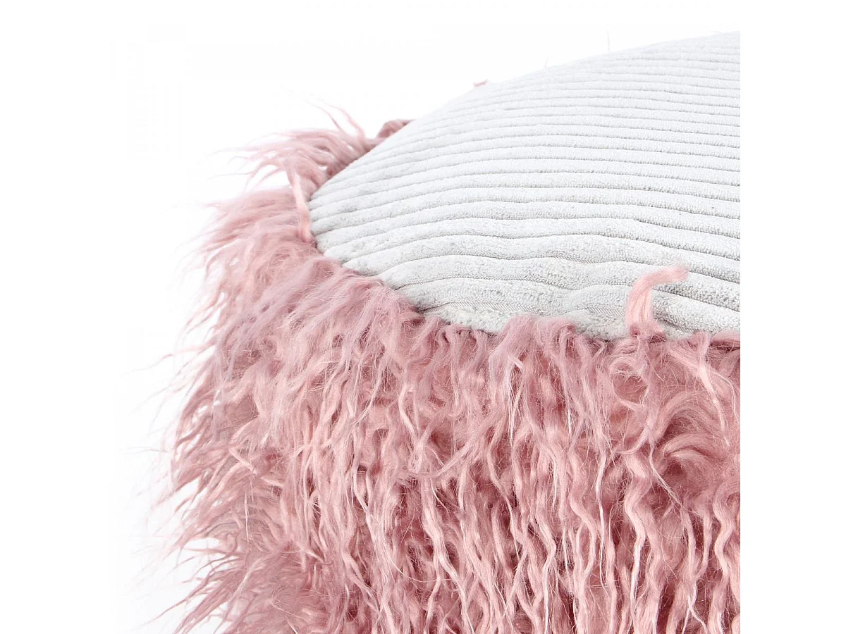 Tabouret semi artisanal en acrylique ZACA 45x45x38 rose et gris