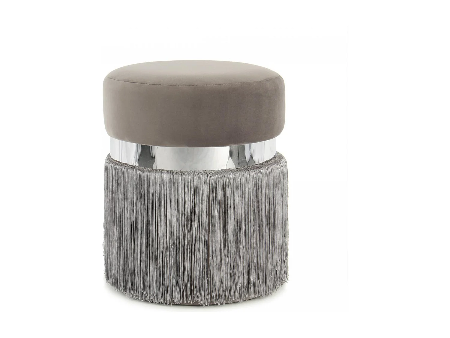 Tabouret semi artisanal ZALE 38x38x45 gris clair et gris foncé