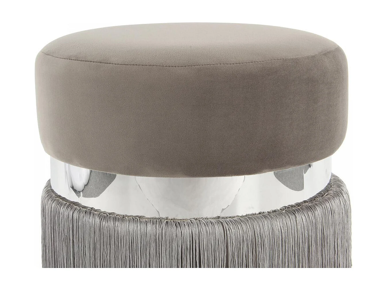 Tabouret semi artisanal ZALE 38x38x45 gris clair et gris foncé