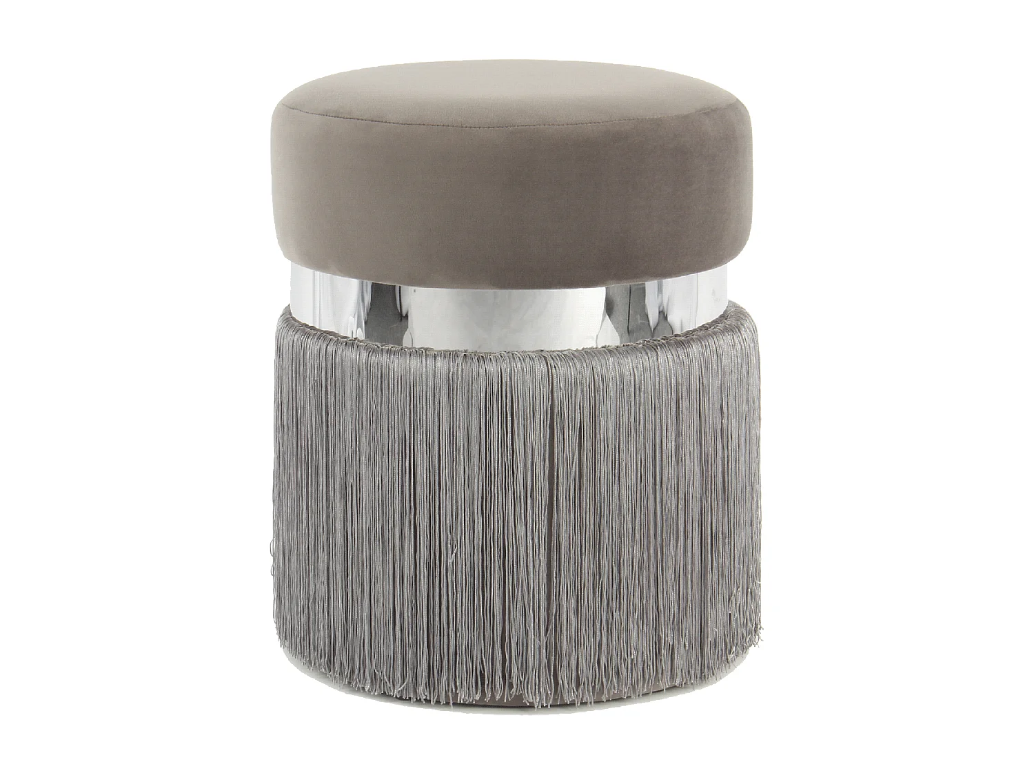 Tabouret semi artisanal ZALE 38x38x45 gris clair et gris foncé