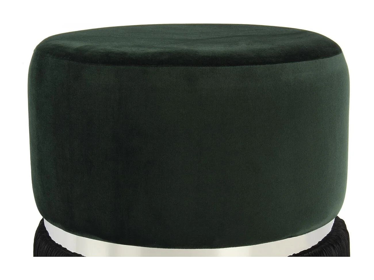 Tabouret semi artisanal ZAKE 41x41x44,5 vert foncé et noir