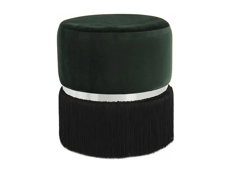 Tabouret semi artisanal ZAKE 41x41x44,5 vert foncé et noir